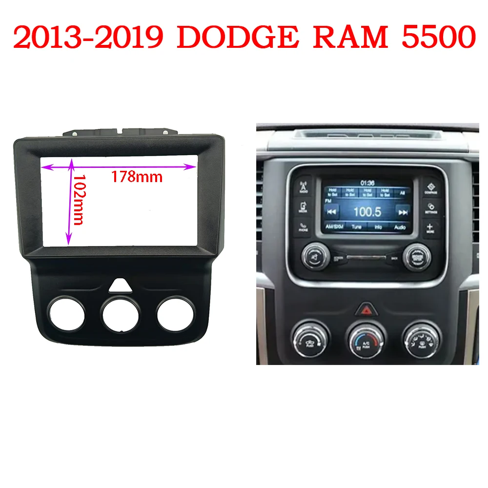 Car Radio Fascia Frame For Dodge Ram 1500 5500 2012-2019 7/9 inch 2DIN Stereo Panel Wiring Harness Power Cord Cable Canbus