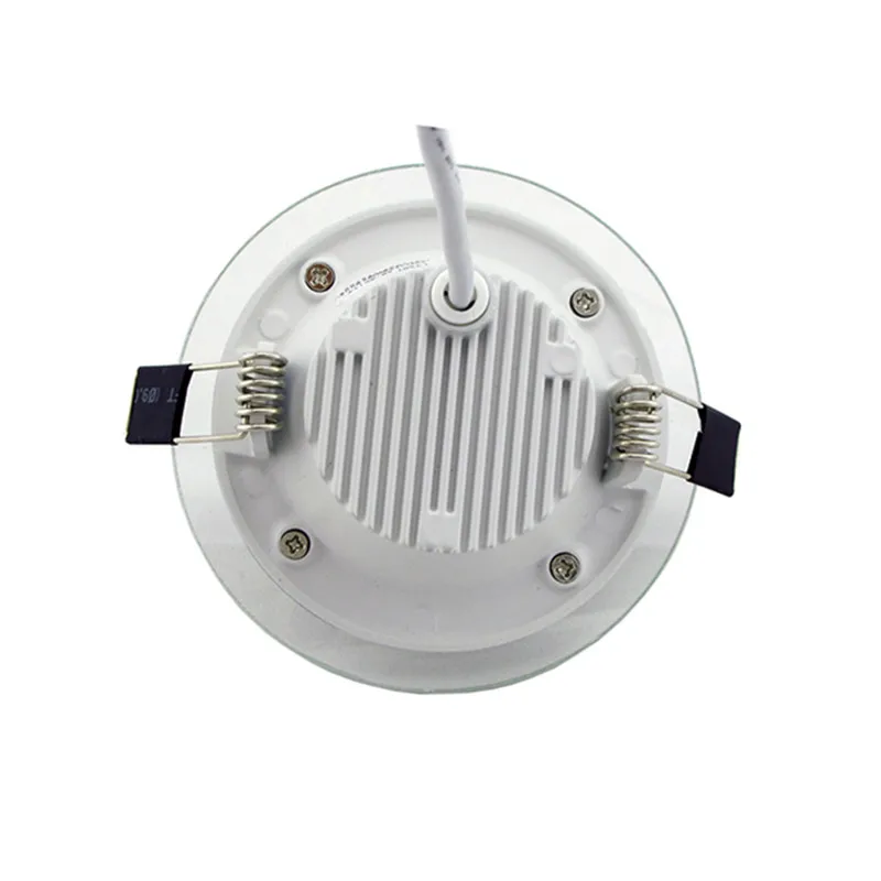 6W LED Panel Downlight Okrągłe szklane lampy panelowe Sufitowe lampy wpuszczane LED Światło punktowe AC85-265V Z sterownikiem