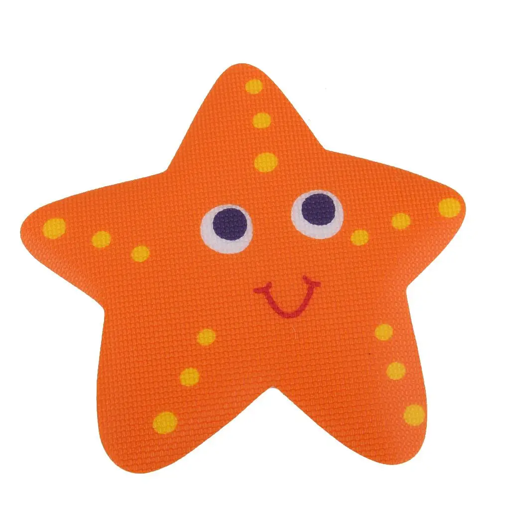 5Pcs Tub Treads Non Slip Bath Tub Sticker Applique Starfish Orange