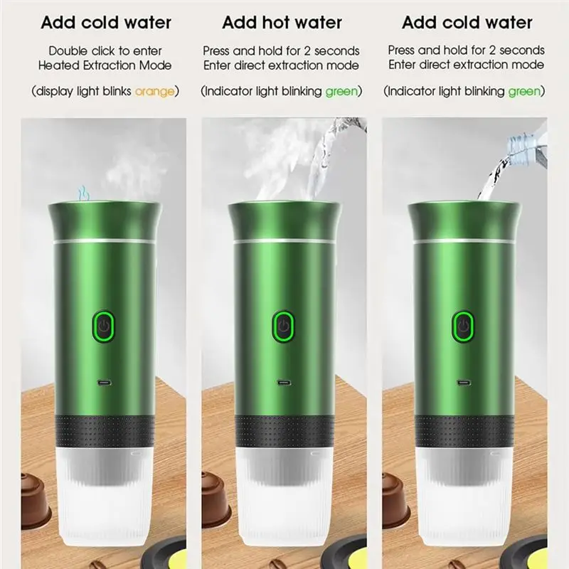 Y42A-Portable Electric Espresso Coffee Maker Mini Travel Coffee Maker Instant Self-Heating Rechargeable For Camping Office