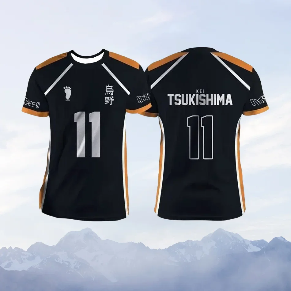 

Новый Haikyuu Fukurodani Hinata аниме ролевой трикотаж с 3D принтом дышащий и удобный для занятий спортом на открытом воздухе с короткими рукавами DIY