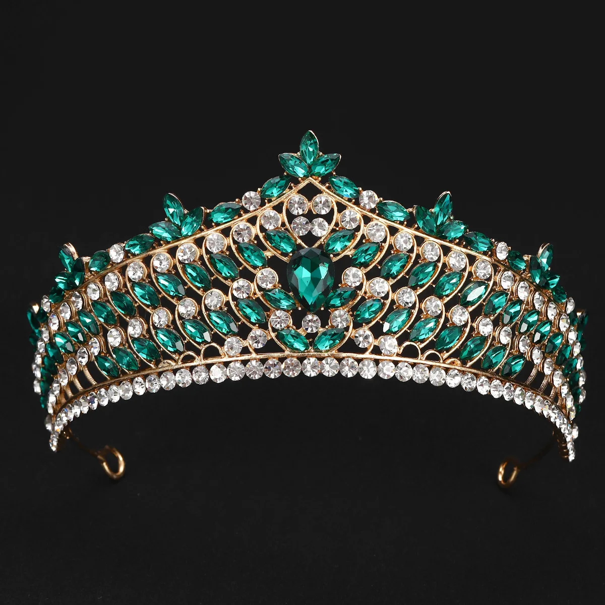 New European and American high-end luxury bridal zircon crown stage catwalk birthday dinner photo shoot queen tiara