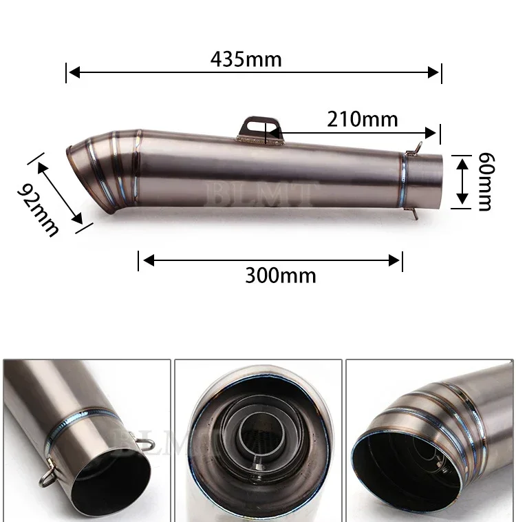 60mm Universal Motorcycle GP Exhaust Escape Titanium Alloy  ak Muffler with DB Killer Silencer For Ninja 400 R25 Z900 A