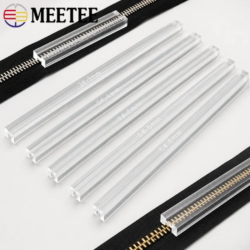1Pc 5# 7mm Acrylic Zipper Gluing Ruler Glue Positioning Guide Anti-Overflow Adhesive Edge Tool Leathercraft Sewing Accessories
