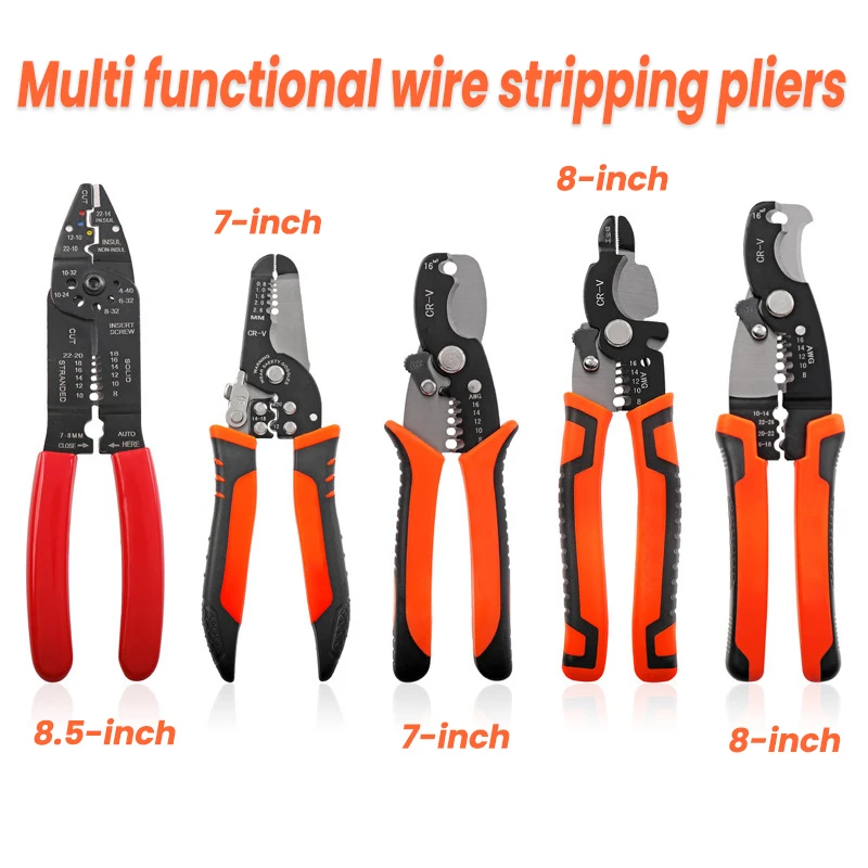 Professional Wire Stripper Tools Wire Pliers Adjustable Automatic Cutter Crimper Electrician Peeling Network Cable Stripper Tool