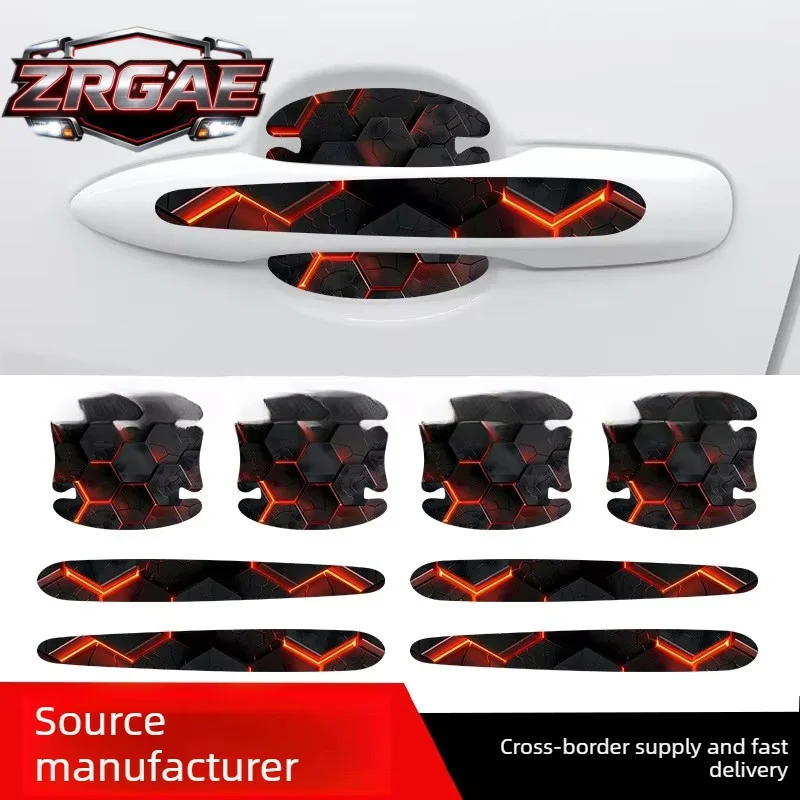 Carbon Fiber Honeycomb Car Door Handle Bowl Sticker Universal Anti-scratch Decorative Film