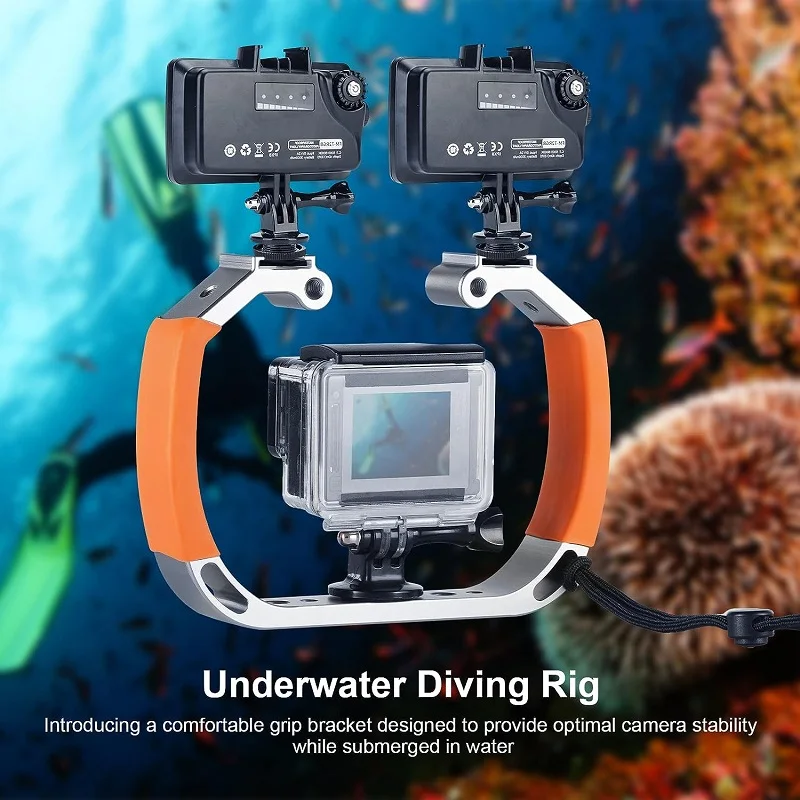 Diving Rig Handheld Video Dive Light Stabilizer Tray For Sport Camera Gopro Waterproof Bracket Photography Accessories Orange