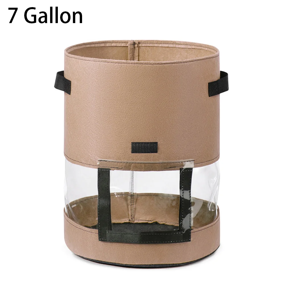 Non Woven Fabric Potato Bag 7 Gallon or 10 Gallon for Sustainable Home Gardening with Tensile Strength and Aging Resistance