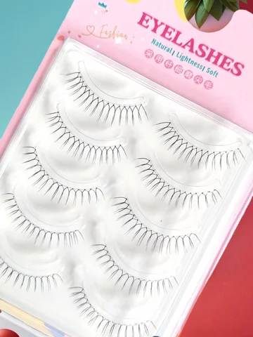 5 Pairs False Eyelashes A Type Eyelashes Upgraded Lash U-shaped 0.14mm Transparent Stem Soft Natural Eye Lashes Mink