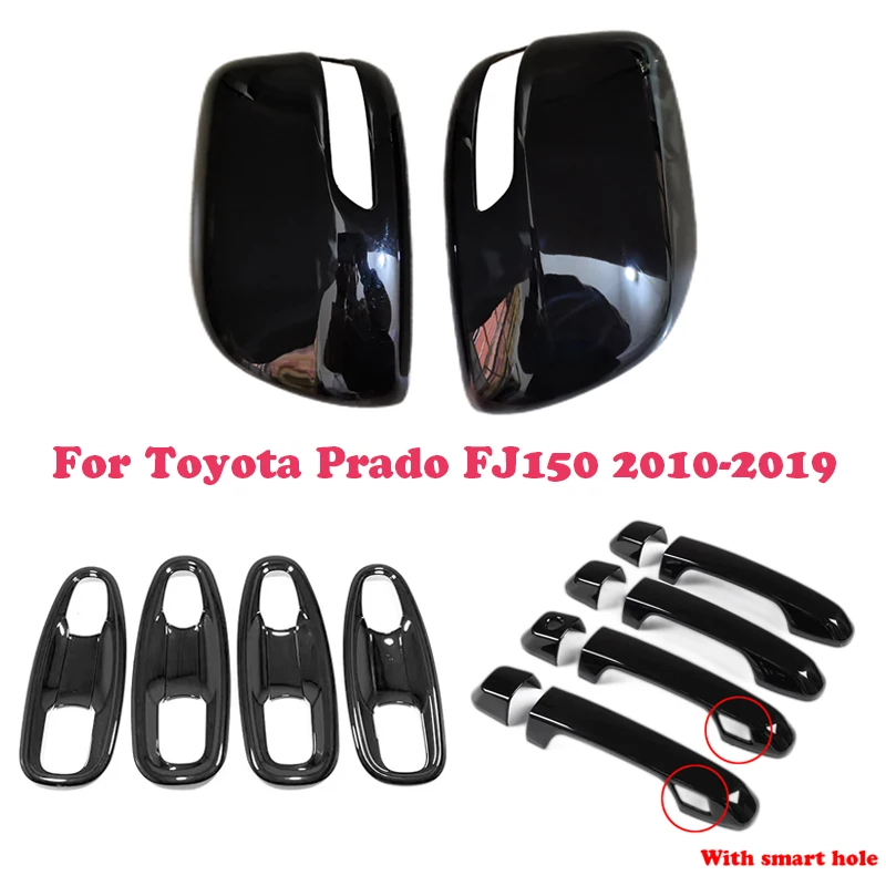 

Door Mirror Cover Handle Bowl Trims For Toyota Land Cruiser Prado LC 150 FJ150 2010-2019 Black Color ABS Car-Styling Accessories