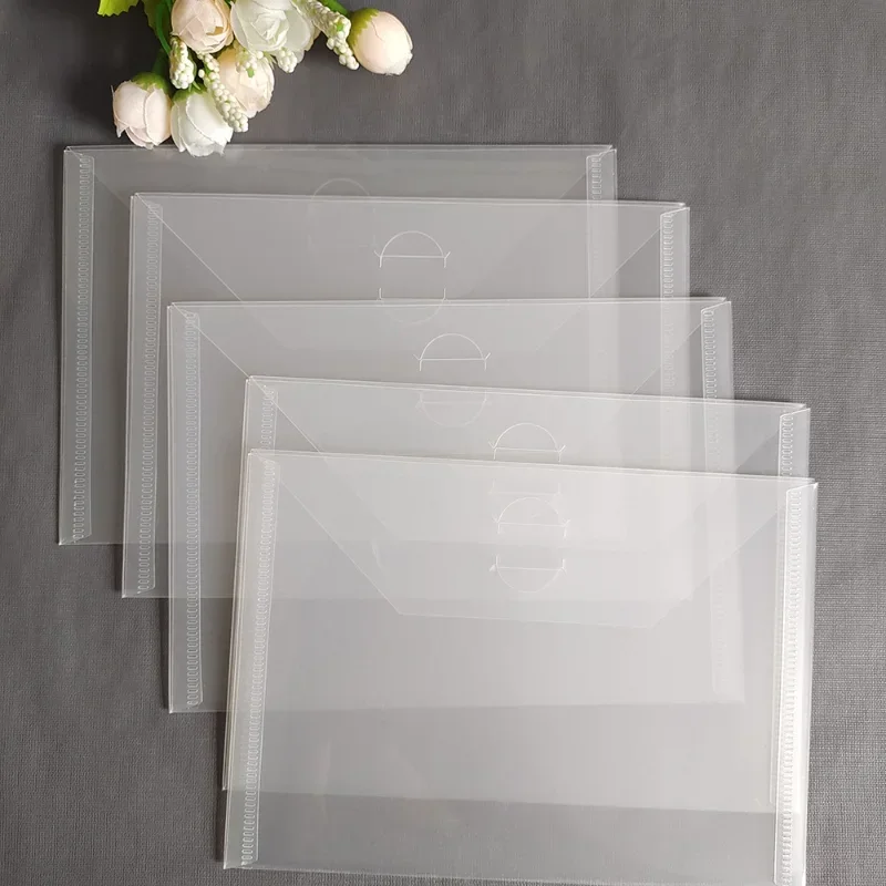 5pcs/set Plastic Folder Bag for Storage Cutting Dies Clear Stamps Cards Embossing Organizer Holders Transparent Bags 13*18cm