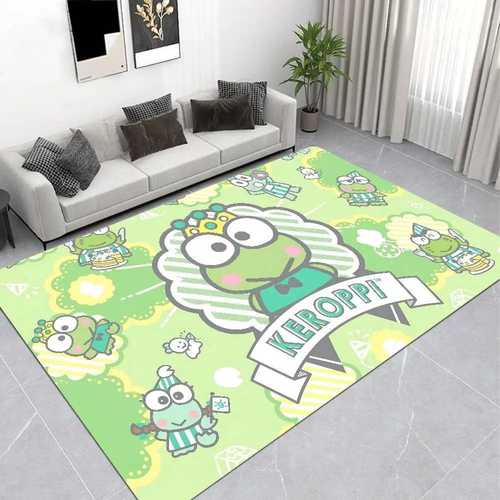 K-keroppiS Frog Anime Floor Mat Non-Slip Laundry Room Mat Laundry Decor Balcony Child Living Room Household Carpets