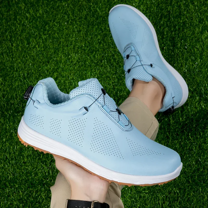 Leichte Golfschuhe für Damen und Herren, Sneakers mit Knopfschnalle, atmungsaktiv, rutschfeste Sneaker, Golfschuhe