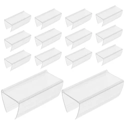 30 Pcs Shelf Label Holder Price Display Metal Shelves Wooden Frame Transparent Supermarket Retail Holders Pet Blank Sign