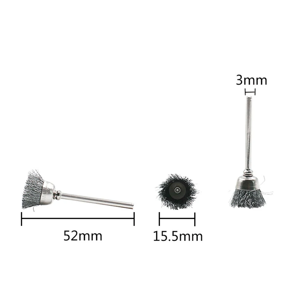 3Pcs Steel Brush Wire Wheel Brushes Rotary Tool Grinding Wheel Drill Polishing Rust Removal Electric Tool Accessories