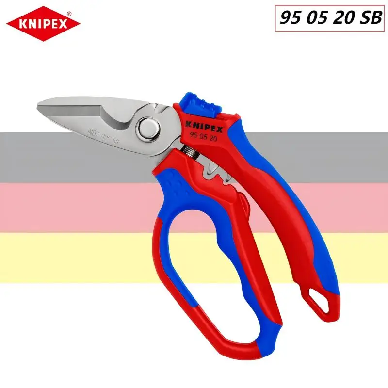 KNIPEX 95 05 20 SB Stainless Steel Diagonal Electrician's Cutter, Two-Component Material Coating, 160 mm