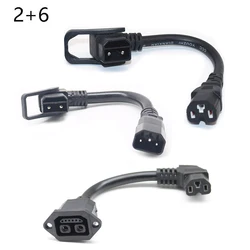 2+ 6-pin Electric Scooter Charging Cable 3-pin Male Plug/female Socket Conversion Jack with Cable Battery Power Conversion Cable