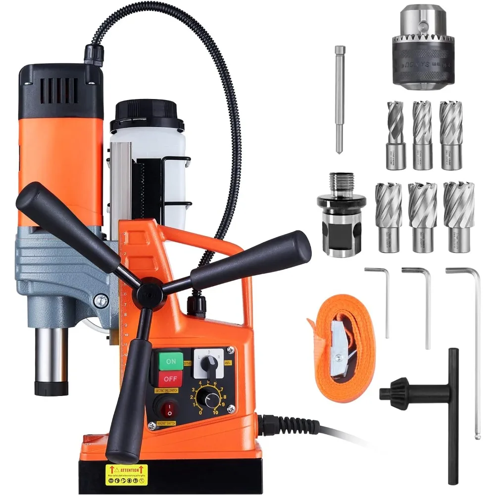 

Magnetic Drill, 1400W 2" Boring Diameter, 810 RPM Drilling Machine, 2922lbf/13000N Portable Electric Mag Drill Press