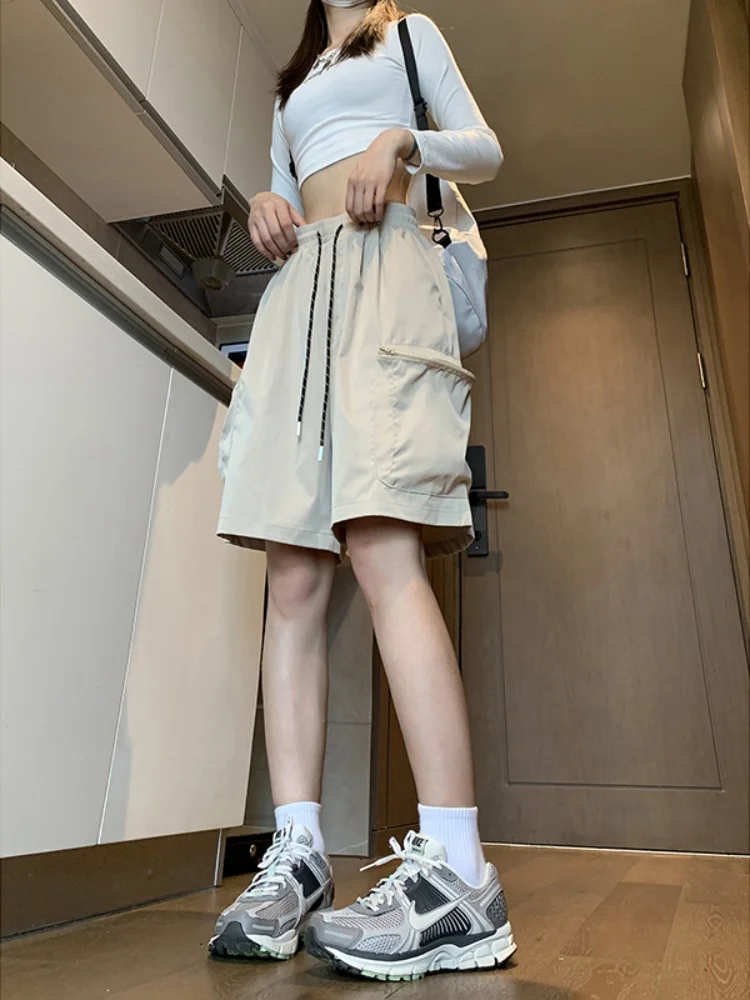 

Мужские спортивные брюки в американском ретро-стиле, летние, тонкие, в стиле High Street, повседневные, свободные, прямого кроя, дышащие, легкие