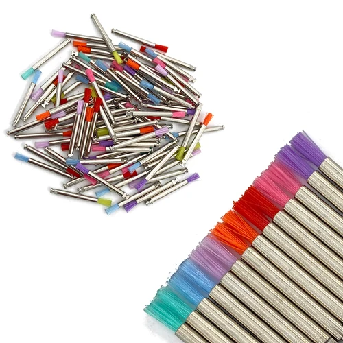 Imagen 2 del producto 50 unids/bolsa laboratorio Dental pestillo de nailon pequeño pulido plano pulidor cepillos de profilaxis cabezal de cepillo desechable para cuidado Dental