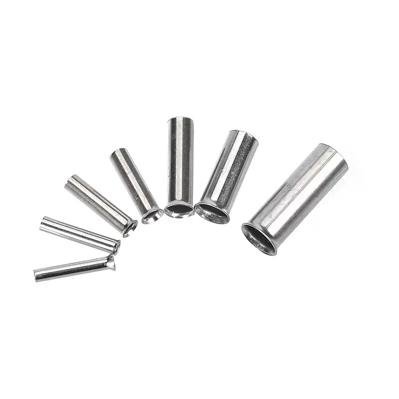 600Pcs 0.5Mm2-6Mm2 22-10 AWG Non-Insulated Wire Connector Ferrules Electrical Cable Terminal Copper Bare Tinned