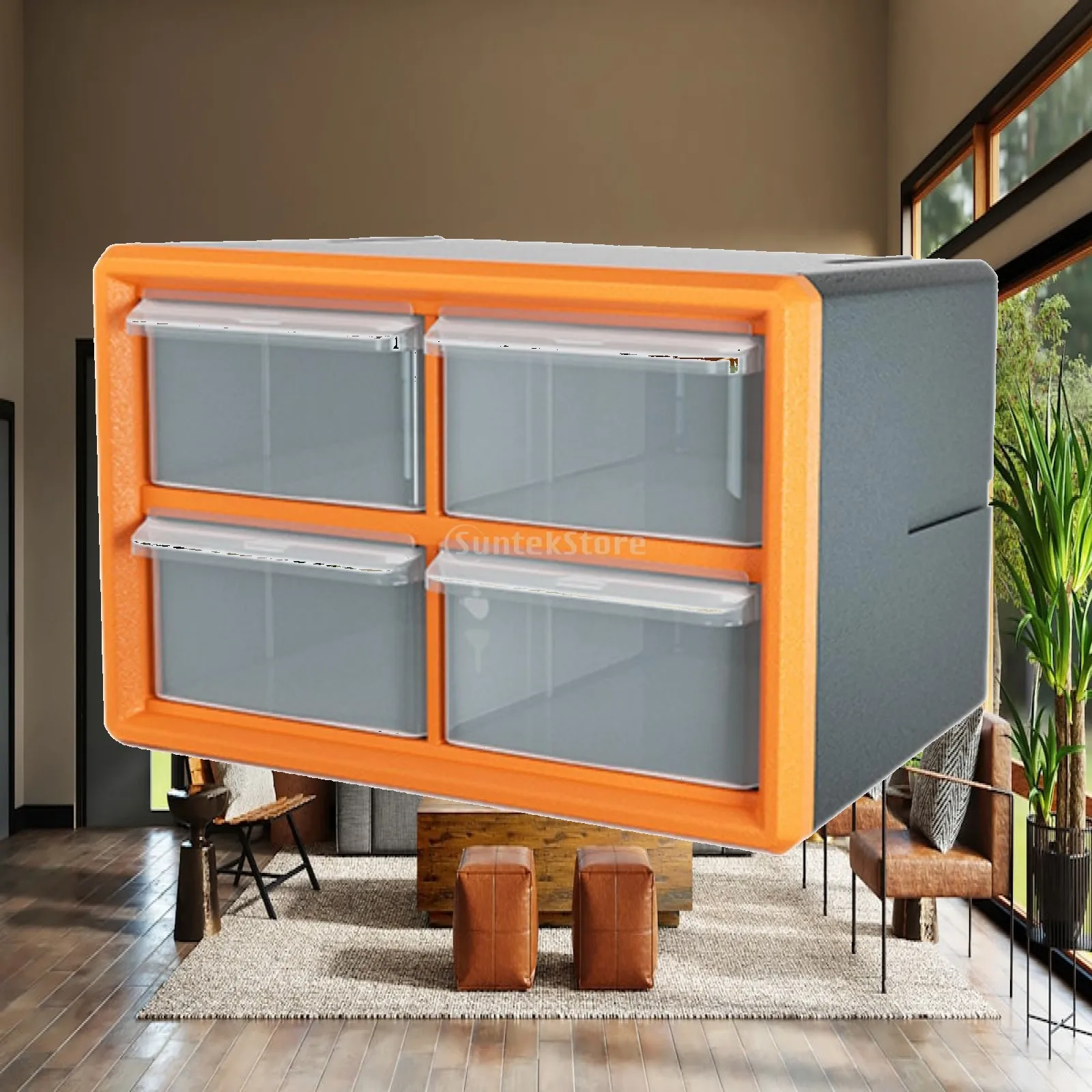4 Drawers Storage Cabinet Tool Organizer Box Versatile Lightweight Parts Hardware Organizer for Fishing Tackle Crafts Screws