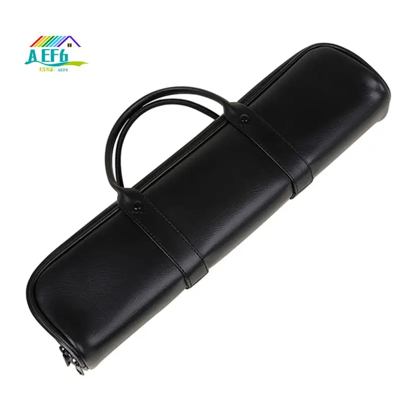 

AEF6-16-Hole High-End Flute Bag Black Leather Flute Bag Flute Box Flute PVC Leather Box Set Woodwind Instrument Accessories