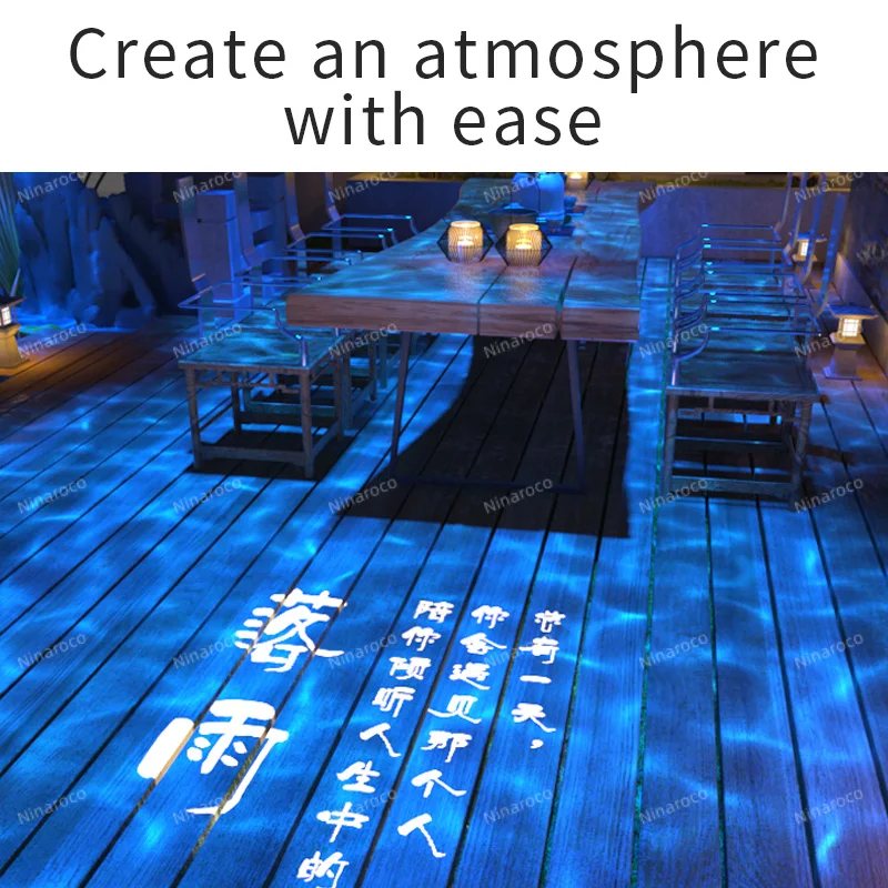 Embedded dynamic water ripple projector indoor marine decoration interconnected background with remote control led spotlight