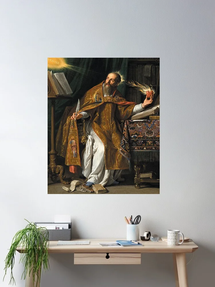 

Champaigne, Philippe de - Saint Augustin, Art Print Canvas Poster, Living Room Decor, Home Wall Picture
