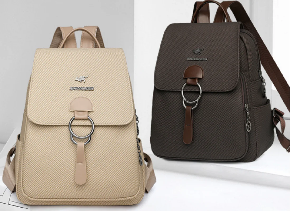 

2026 Korean Women's Fashion High Quality Leather Travel Backpacks Large Capacity Shoulder Bags School Bag Totes Backpack