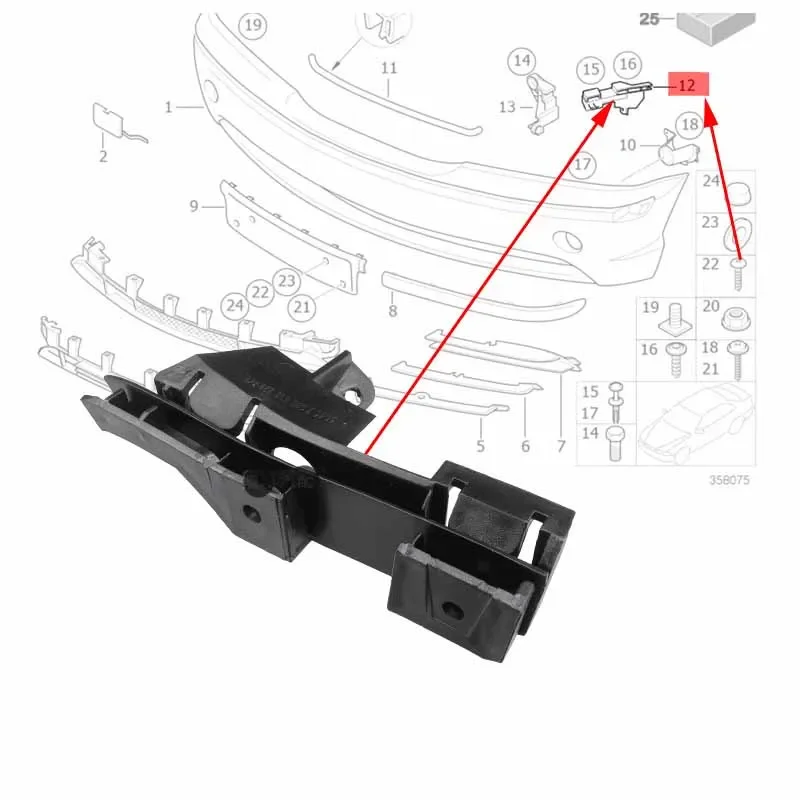 For BMW E46 320i 325i 325xi 330i 330xi Front Bumper Bracket Cover Guide Left Right Driver Passenger Side 51117030617 51117030618