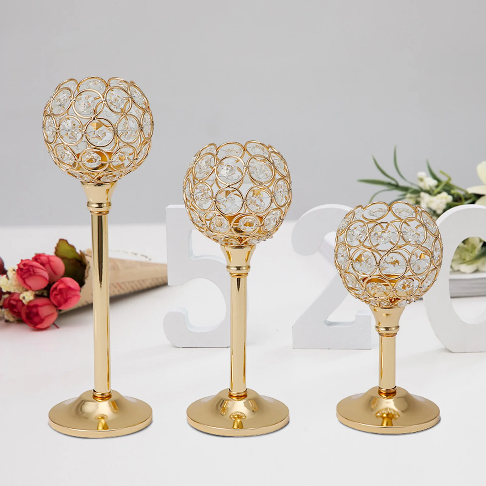 

3pcs Nordic Candle Holder Bar Party Living Room Decor Diamond Candlestick Stand for Events Wedding Party Table Decoration