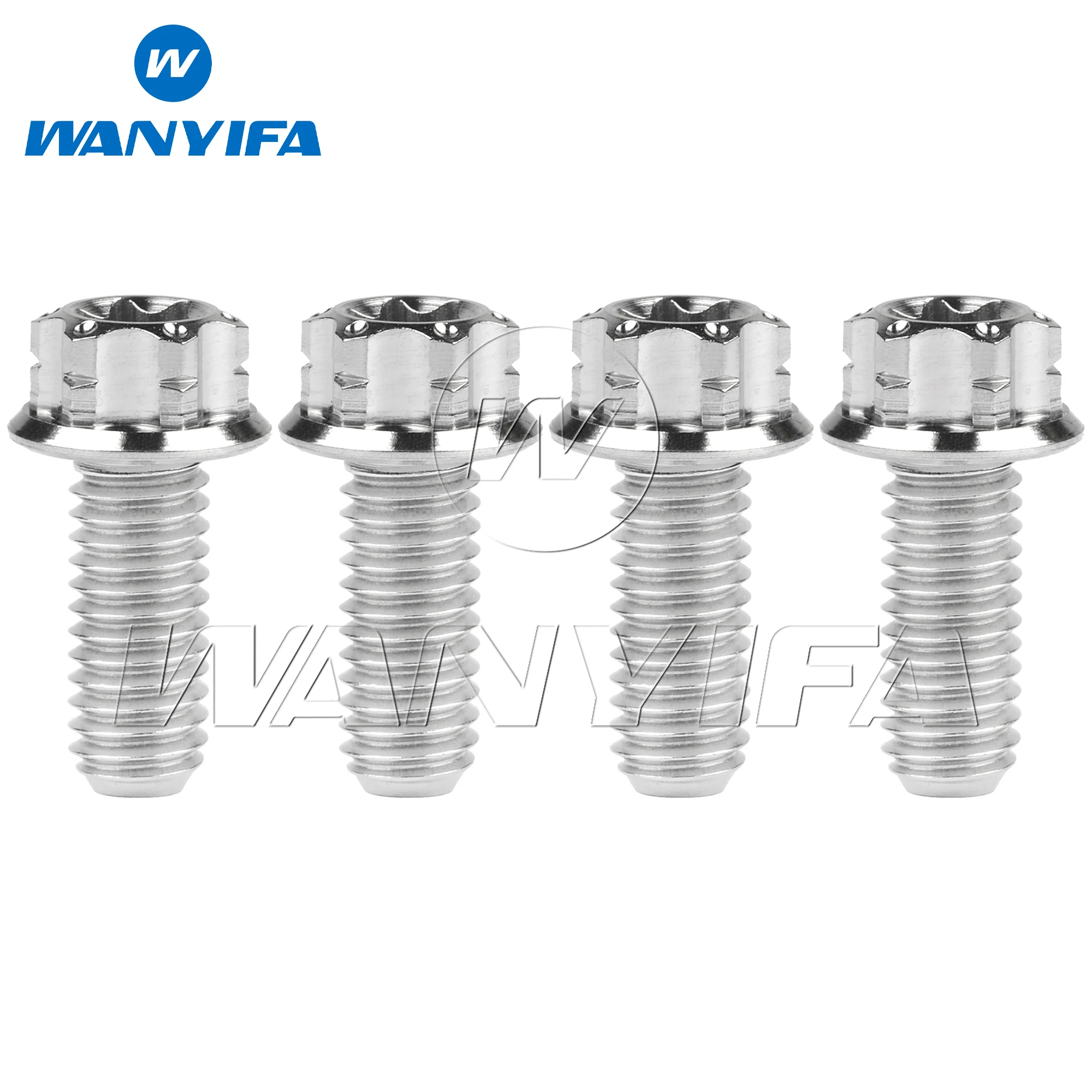 Wanyifa 4pcs Titanium Bolt M6x10 15 20 25 30 35 40 45 50mm Flange Torx Head Screws for Bike Motorcycle Car