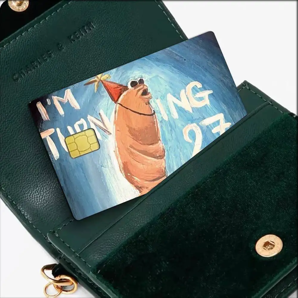 Marcus The Worm Robert Help Waterproof Film Skin Cover Credit Card Stickers Debit Front Bank Bus