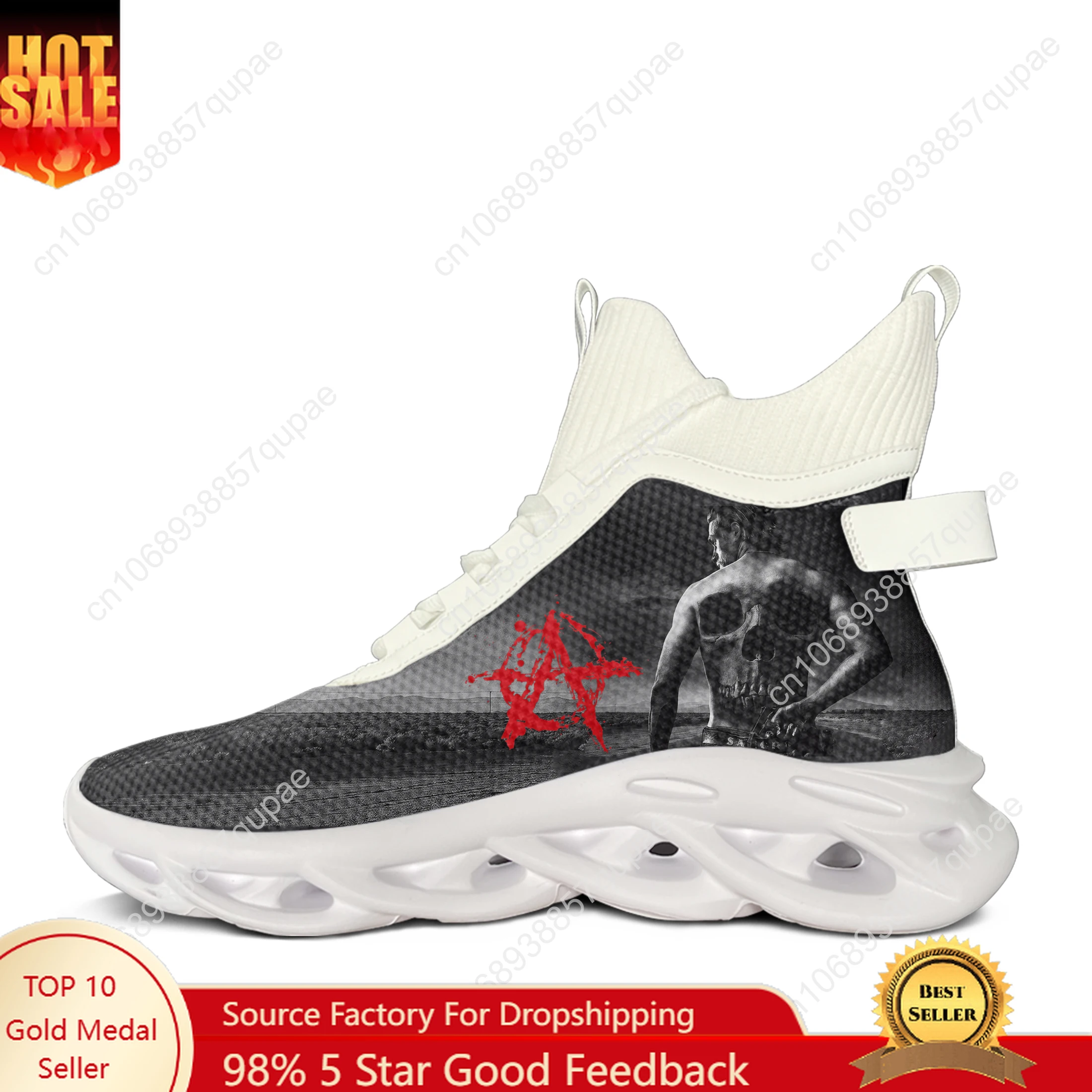 

Sons Of Anarchy SOA High Top Flats Sneakers Men Women Sports Running Shoe High Quality Sneaker Lace Up Mesh Footwear Custom Shoe