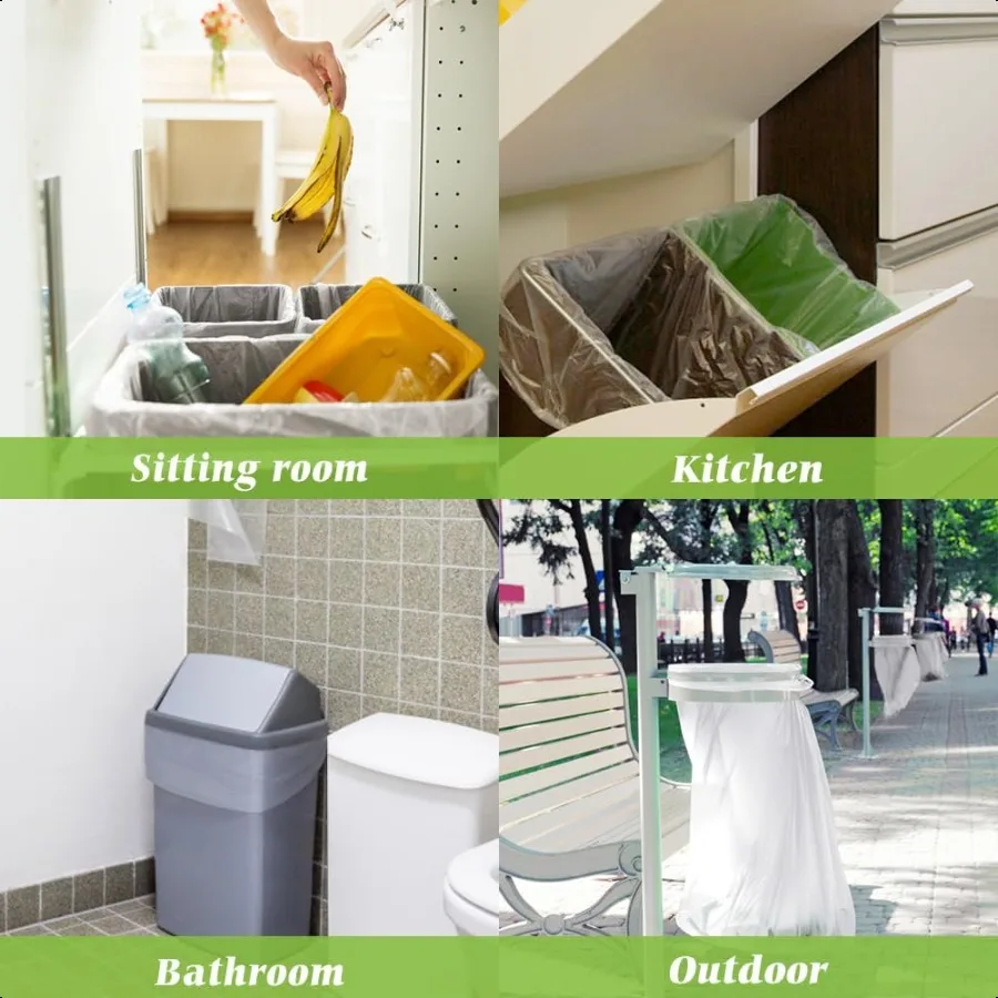 16갤런 100개입 강력하고 높은 주방 쓰레기 봉투, 13, 15, 16, 18갤런 쓰레기 봉투에 적합, 무향 쓰레기통 라이너, 가정용 플라스틱 봉투