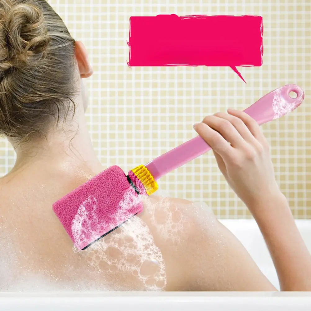 Long Handle Bath Brush Eco-Friendly Shower Body Massage Brush Exfoliating Back Cleaner Soft Skin Stimulating Blood Circulation