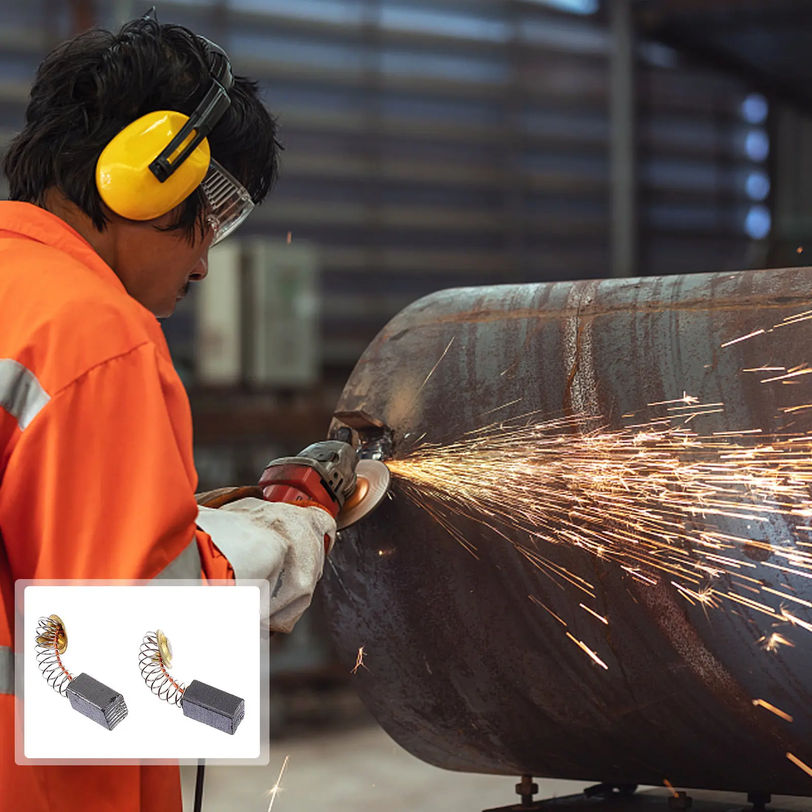 

40Pcs Angle Grinder Carbon Brushes Replacement Accessories Small Lightweight Easy Install Motor Repair Kit