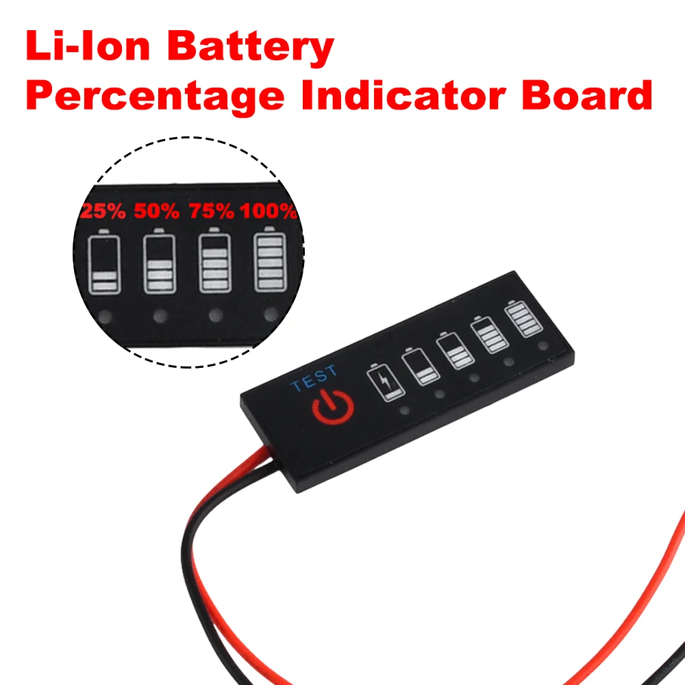 Lithium Battery Power Indicator With Anti-Reverse Connection Function For Led Voltage Display Lithium-Ion Capacity Charging Test