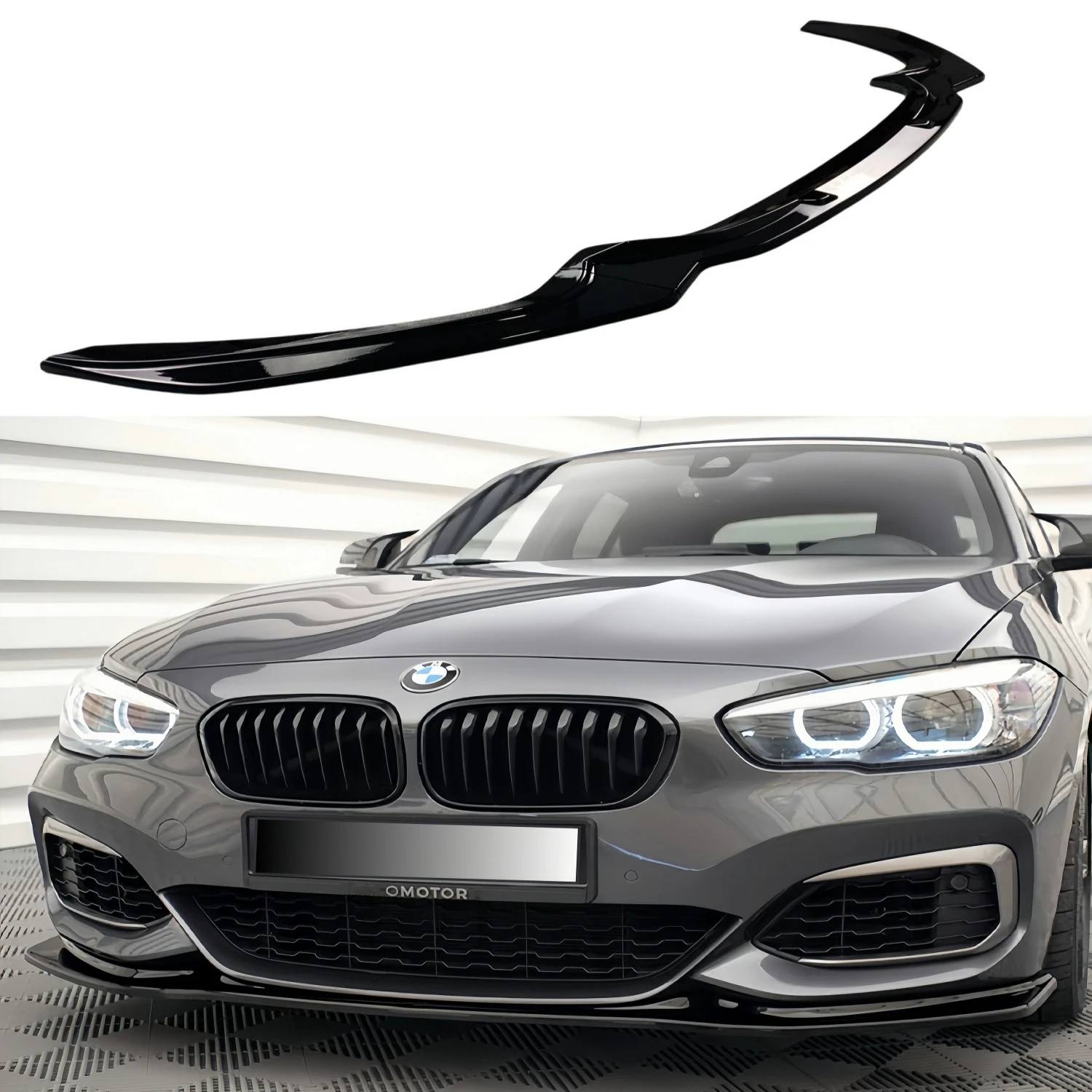 Maxton Style ABS Gloss Black Car Front Bumper Lip For BMW 1 Series F20 F21 118i 120i M135i M140i LCI 2015-2019 M Sport  Bodykits