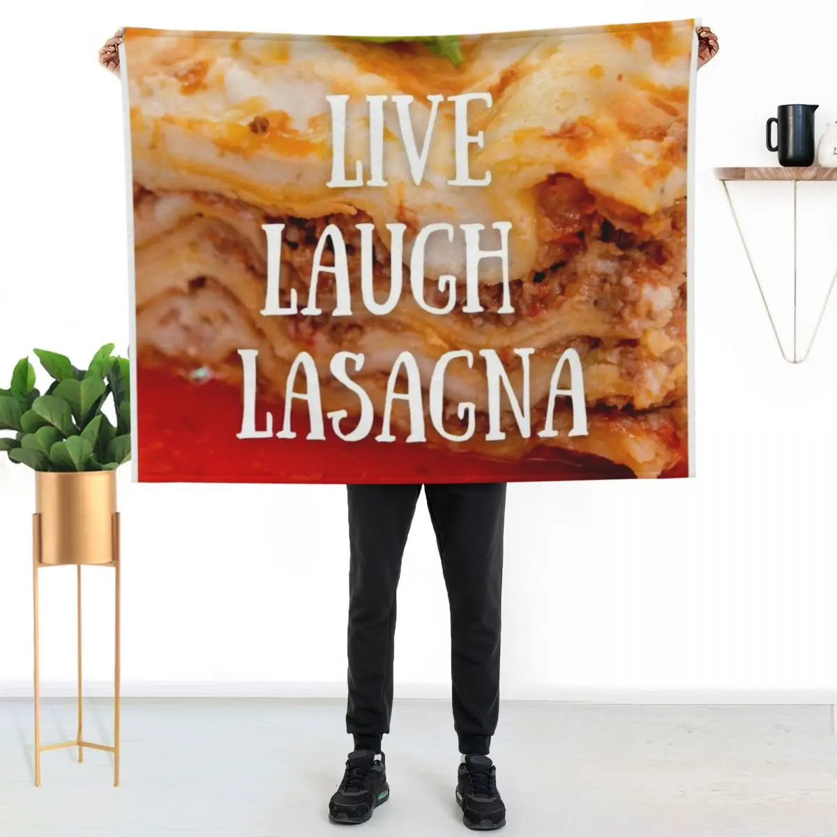 Live Laugh Lasagna Throw Blanket Single Decorative Sofa halloween For Sofa Thin Decorative Beds Moving Blankets
