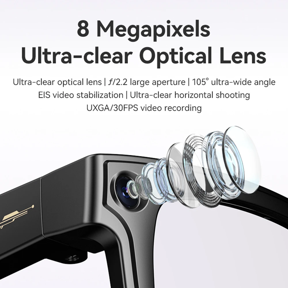 2026 Smart Glasses 800W Ultra-Wide HD Camera Video Recording 4GB 16GB AI Photo Recognition Bluetooth Call Real-time Translation