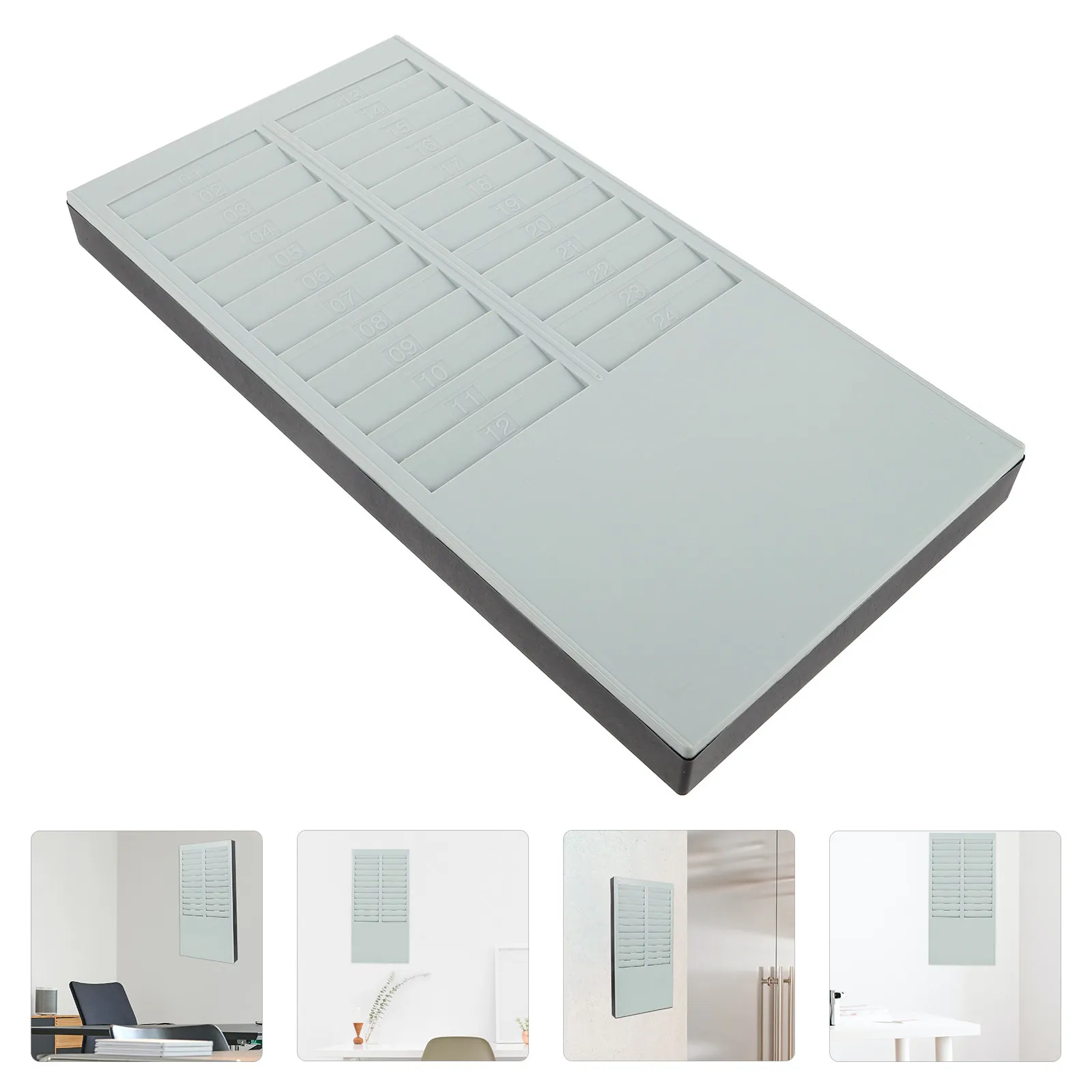 

Sturdy Plastic Card Rack for Attendance Cards Wall Mounted Multiple Pocket Organizer Ideal for Office Factory Warehouse Time