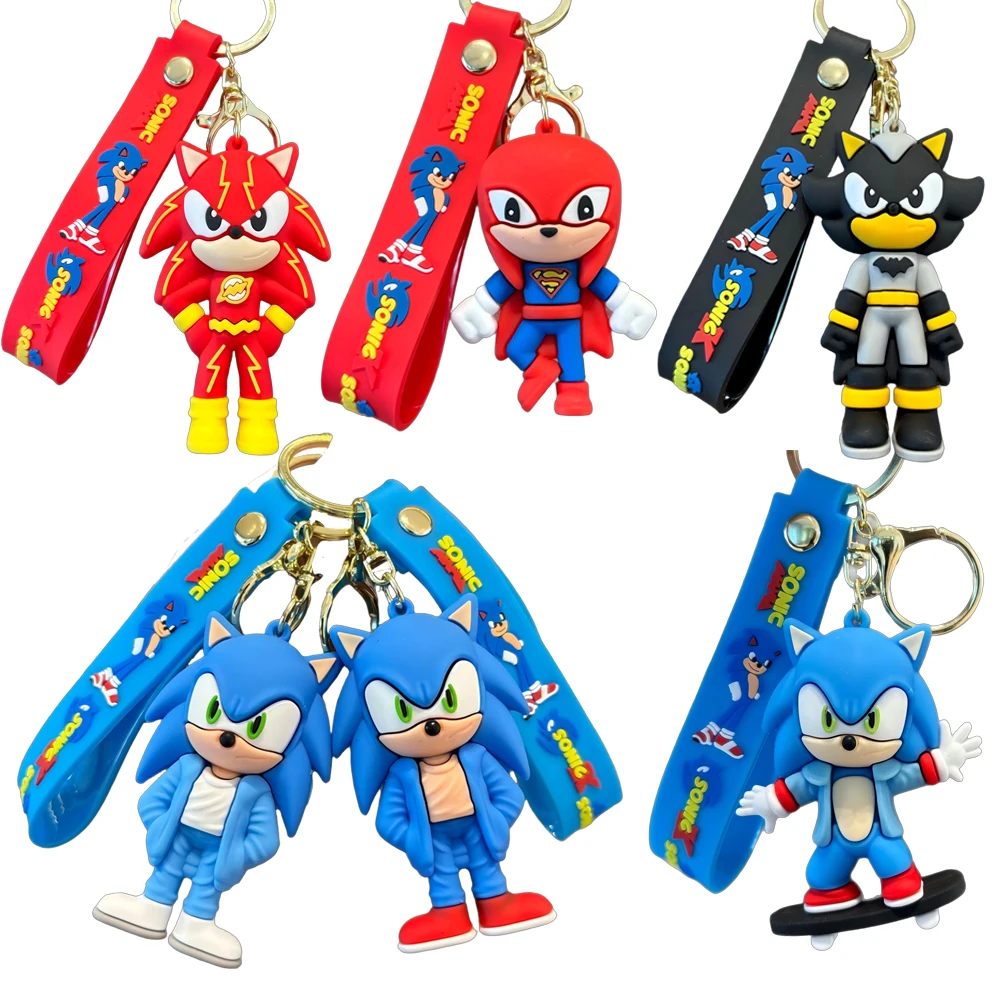 

New Cartoon Sonic Keychains Cute Anime Game Characters Bag Car Exquisite Decoration Pendant Keychain Kids Toys Birthday Gifts