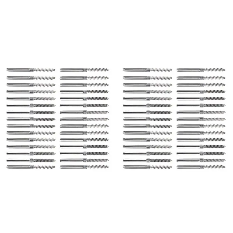 

ABMS-60Pcs Swage Lag Screws Left & Right For 1/8 Inch Cable Railing System Stair Deck Wood Post Balusters Decking Hardware