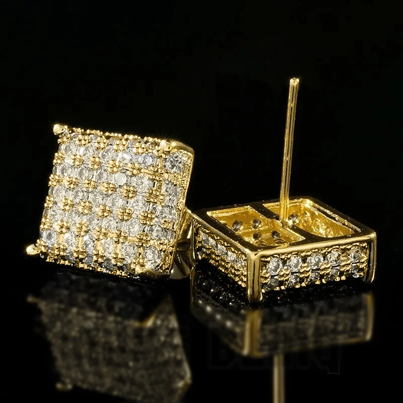 Huitan zeitlosen Stil quadratische Ohr stecker für Frauen Mikro gepflastert cz bling bling Ohr stecker Mode vielseitigen weiblichen Schmuck