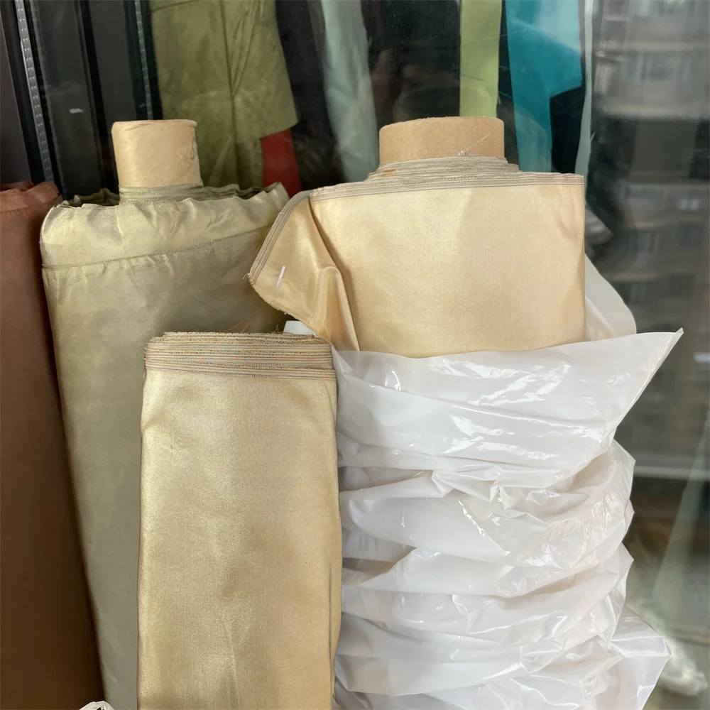 Solid Color Plain Weave Taffeta Silk Fabric for DIY Sewing  Evening Dress Skirt Clothing Fashion Cloth Material By The Meter view 5