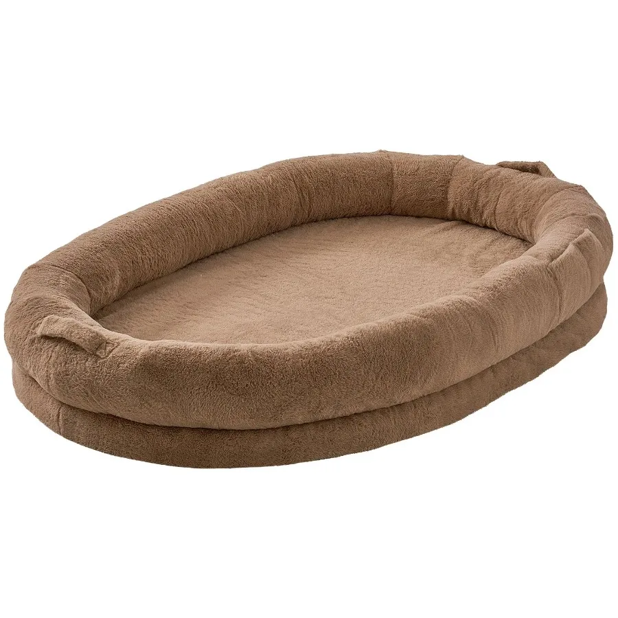

Human Dog Bed 72x48x10in Large Human Size Dog Bed Washable Faux Rabbit Fur