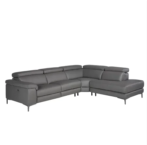 Modern High Quality Sofa Set Metal Frame Synthetic Leather Upholstery Extendable Feature