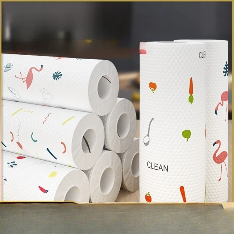 Kitchen Disposable Rags Thicken Reusable Non-Woven Cleaning Cloths Household Washing Dishcloths Cloth Paper Towels Scouring Pads